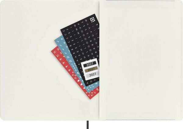 Produktbild: Moleskine 12 Monate Wochen Notizkalender 2027, XL, 1 Wo = 1 Seite, rechts linierte Seite, Weicher Einband, Schwarz