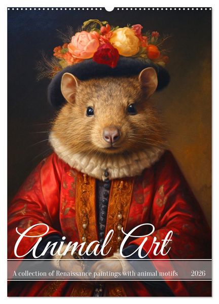Animal Art - A collection of Renaissance paintings with animal motifs (Wall Calendar 2026 DIN A2 portrait), CALVENDO 12 Month Wall Calendar