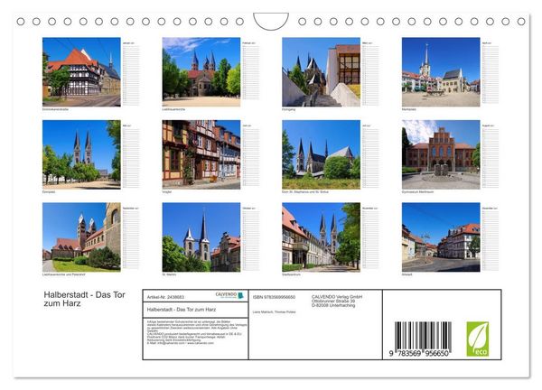 Produktbild: Halberstadt - Das Tor zum Harz (Wandkalender 2027 DIN A4 quer), CALVENDO Monatskalender