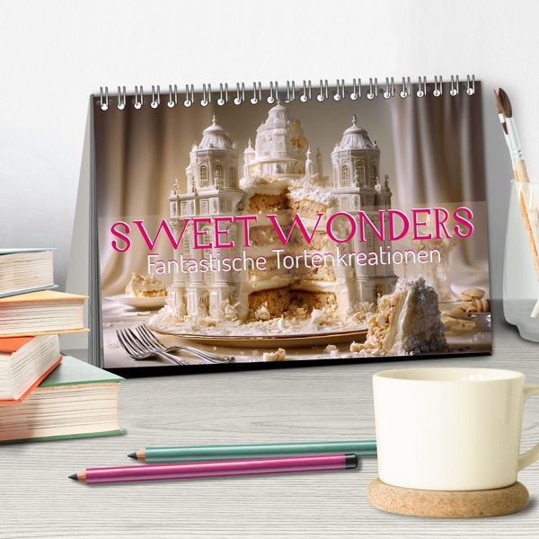 Produktbild: Sweet Wonders. Fantastische Tortenkreationen (Tischkalender 2026 DIN A5 quer), CALVENDO Monatskalender