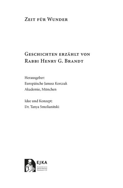 Produktbild: Zeit f&uuml;r Wunder: Geschichten erz&auml;hlt von Rabbi Henry G. Brandt