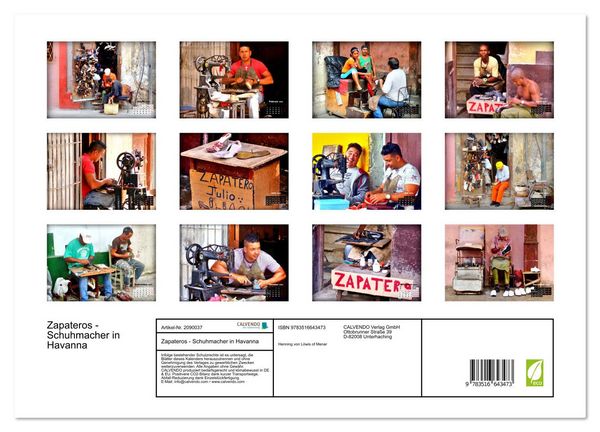 Produktbild: Zapateros - Schuhmacher in Havanna (hochwertiger Premium Wandkalender 2026 DIN A2 quer), Kunstdruck in Hochglanz