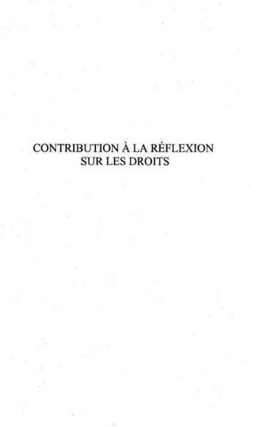 Produktbild: Contribution a la reflexion sur les droi