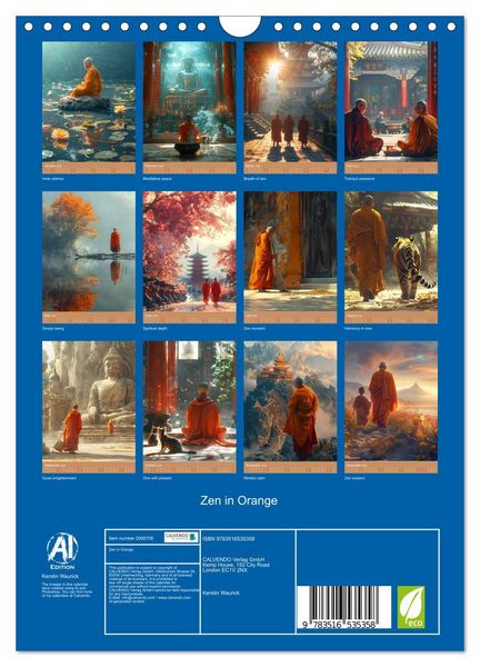 Produktbild: Zen in Orange (Wall Calendar 2026 DIN A4 portrait), CALVENDO 12 Month Wall Calendar