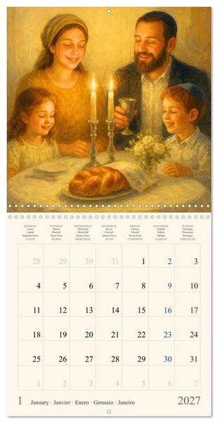 Produktbild: A Year of Jewish Life &ndash; Festivals and Traditions (Wall Calendar 2027 12 &times; 12 Inch) CALVENDO 12 Month Wall Calendar