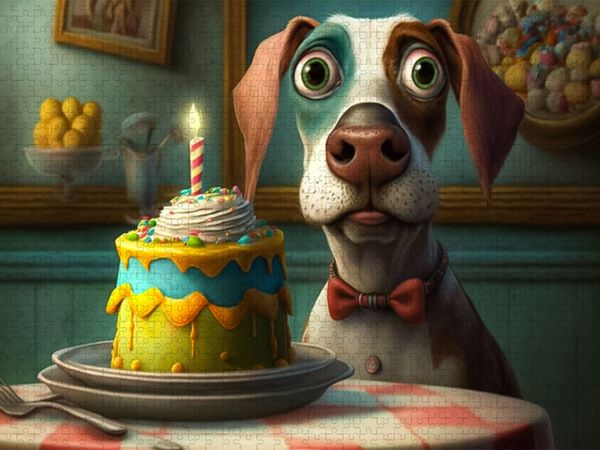 Produktbild: CALVENDO Puzzle Gibbs feiert Geburtstag | 1000 Teile Lege-Gr&ouml;&szlig;e 64x48cm Foto-Puzzle f&uuml;r gl&uuml;ckliche Stunden