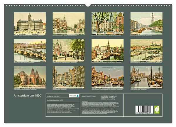 Produktbild: Amsterdam um 1900 (hochwertiger Premium Wandkalender 2026 DIN A2 quer), Kunstdruck in Hochglanz