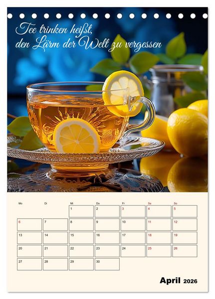 Produktbild: Du, mein geliebter Tee (Tischkalender 2026 DIN A5 hoch), CALVENDO Monatskalender