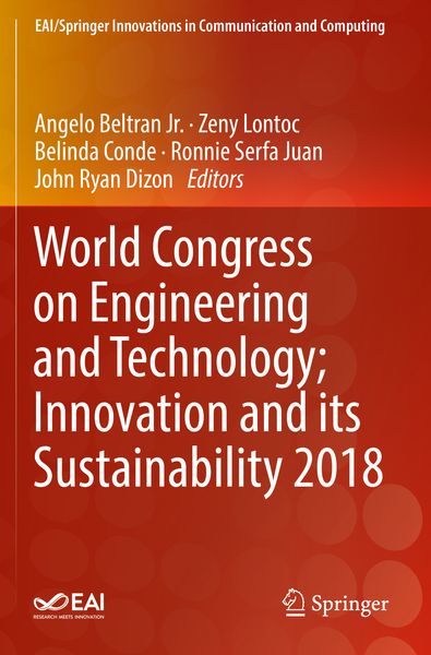 Produktbild: World Congress on Engineering and Technology; Innovation and its Sustainability 2018