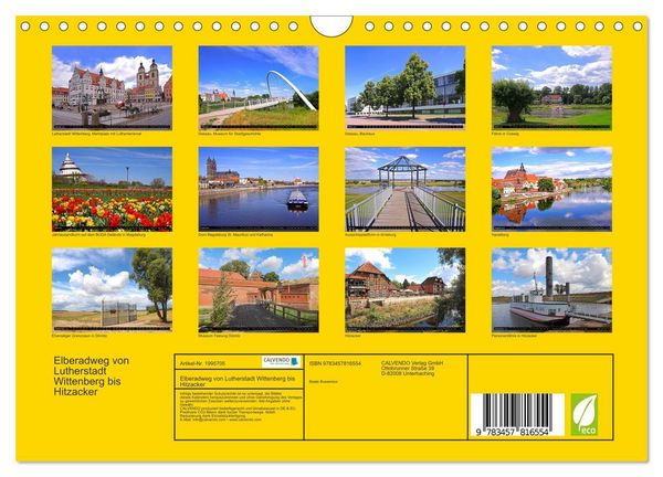Produktbild: Elberadweg von Lutherstadt Wittenberg bis Hitzacker (Wandkalender 2026 DIN A4 quer), CALVENDO Monatskalender
