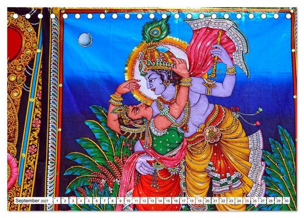 Produktbild: Farbenfrohes Indien (Tischkalender 2027 DIN A5 quer), CALVENDO Monatskalender