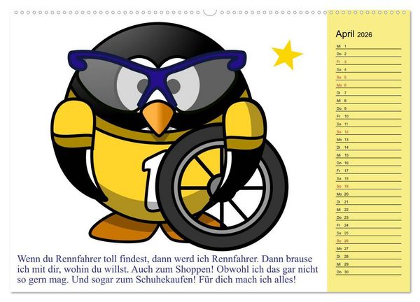 Produktbild: Pinguin-Elfe (Wandkalender 2026 DIN A2 quer), CALVENDO Monatskalender