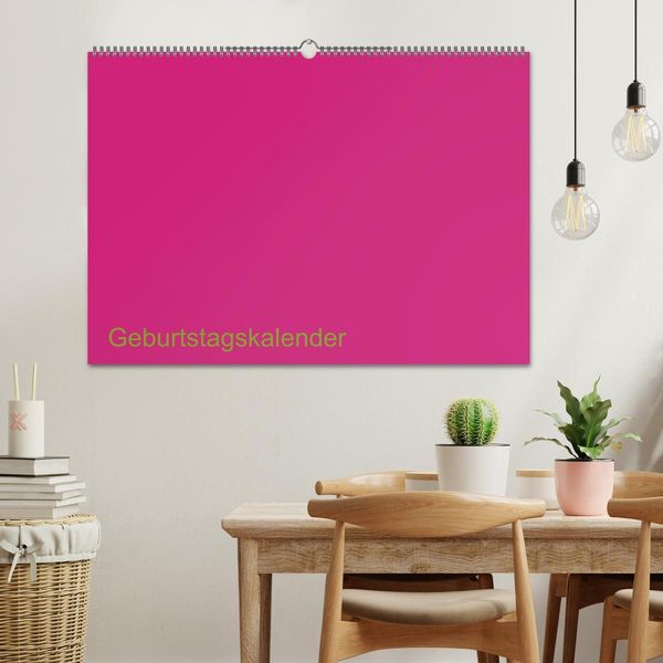 Produktbild: Bastel-Geburtstagskalender pink / Geburtstagskalender (Wandkalender 2026 DIN A2 quer), CALVENDO Monatskalender