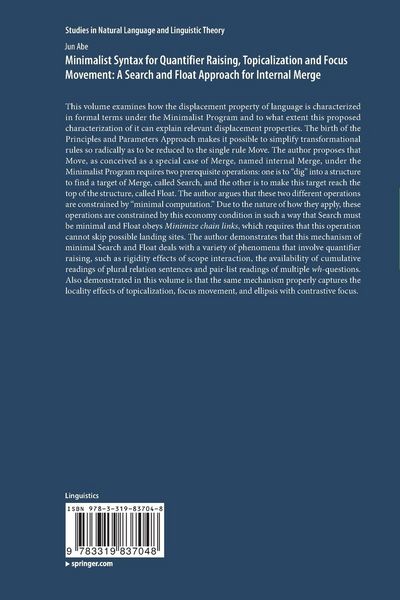 Produktbild: Minimalist Syntax for Quantifier Raising, Topicalization and Focus Movement: A Search and Float Approach for Internal Merge