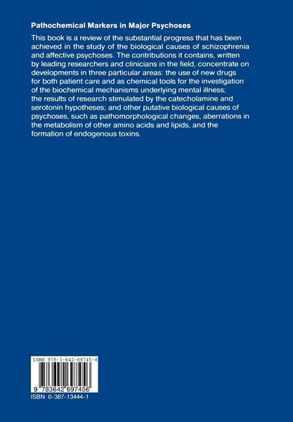 Produktbild: Pathochemical Markers in Major Psychoses