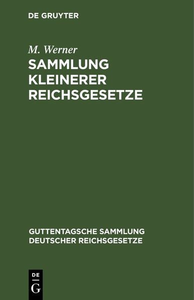 Produktbild: Sammlung kleinerer Reichsgesetze