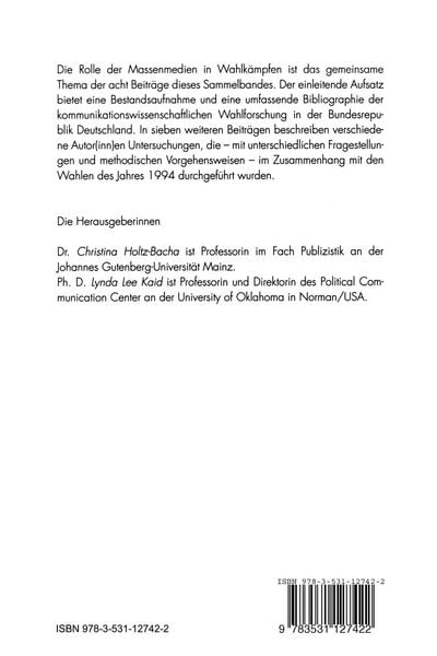 Produktbild: Wahlen und Wahlkampf in den Medien