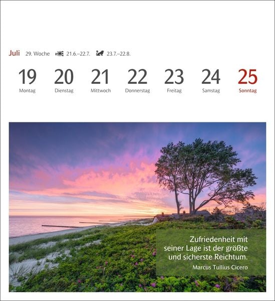 Produktbild: Momente des Gl&uuml;cks Postkartenkalender 2027 - Wochenkalender mit Zitaten, mit 53 Postkarten