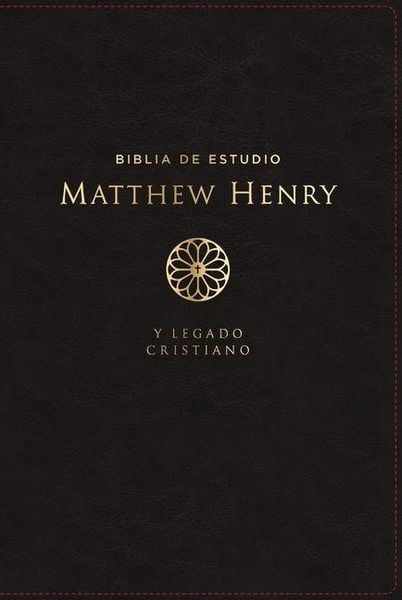 Produktbild: RVR, Biblia de estudio Matthew Henry y legado cristiano, Leathersoft, Negro, Interior a dos colores, Comfort Print