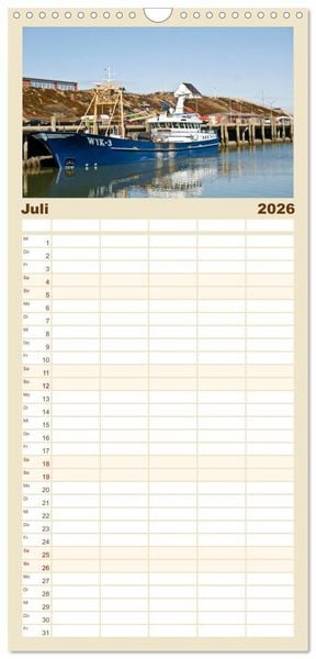 Produktbild: Familienplaner 2026 - Sylt-Momente mit 5 Spalten (Wandkalender, 21 x 45 cm) CALVENDO