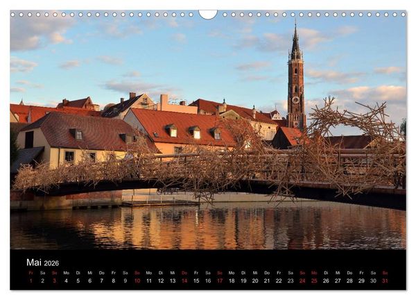 Produktbild: Landshut bei Tag und Nacht (Wandkalender 2026 DIN A3 quer), CALVENDO Monatskalender