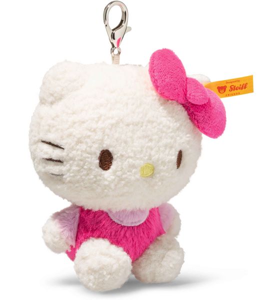 Produktbild: Steiff 024818 - Hello Kitty Anh&auml;nger, wei&szlig;/pink, Pl&uuml;sch, 10 cm