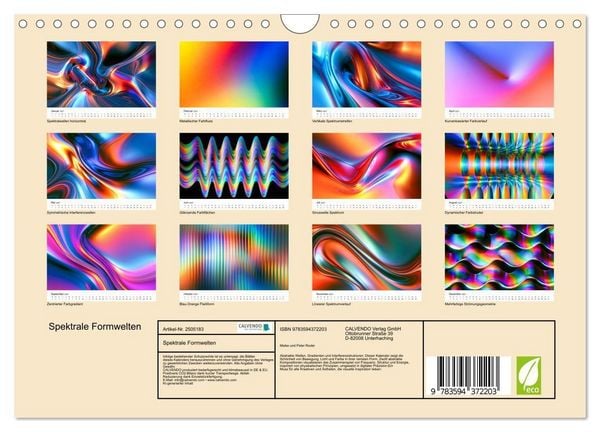 Produktbild: Spektrale Formwelten (Wandkalender 2027 DIN A4 quer), CALVENDO Monatskalender