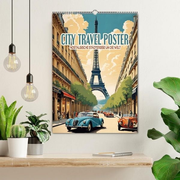 Produktbild: City Travel Poster - nostalgische St&auml;dtereise um die Welt (Wandkalender 2026 DIN A2 hoch), CALVENDO Monatskalender