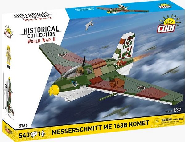 Produktbild: COBI Historical Collection 5766 - Messerschmitt Me 163B Komet, WWII, Bausatz 1:32, 543 Teile+1 Figur