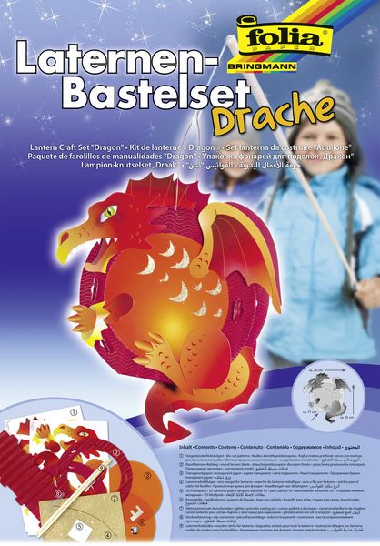 Folia Laternen-Bastelset DRACHE, 23x33cm