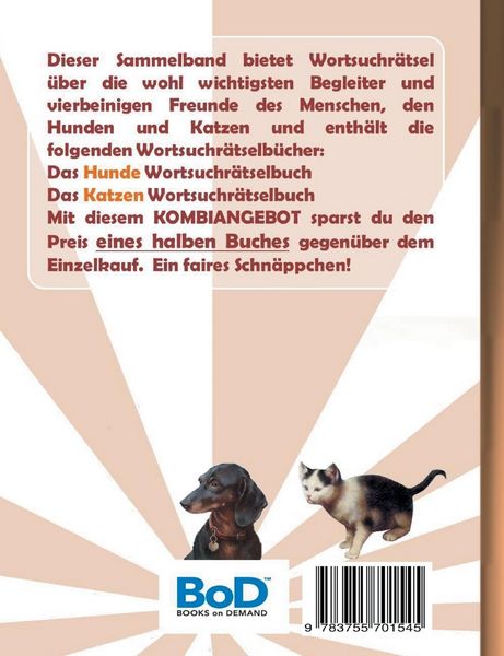 Produktbild: Wortsuchr&auml;tsel 2 in 1 Sammelband Hunde und Katzen