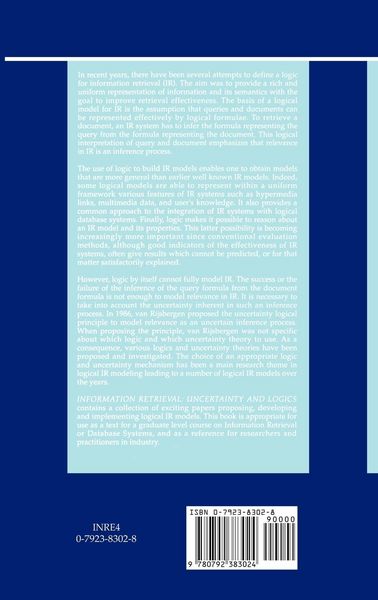 Produktbild: Information Retrieval: Uncertainty and Logics
