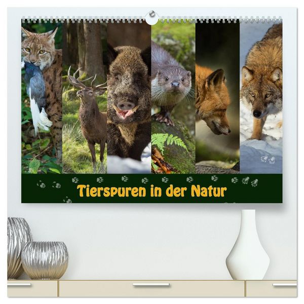 Produktbild: Tierspuren in der Natur (hochwertiger Premium Wandkalender 2026 DIN A2 quer), Kunstdruck in Hochglanz