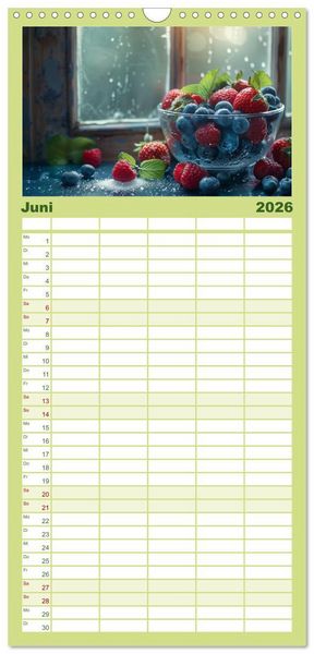 Produktbild: Familienplaner 2026 - Vitamine im &Uuml;berfluss mit 5 Spalten (Wandkalender, 21 x 45 cm) CALVENDO