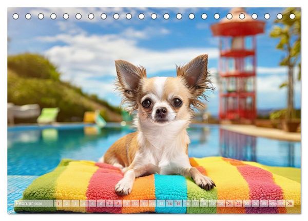 Produktbild: Chillige Chihuahuas - Entspannte Fellnasen genie&szlig;en das Leben (Tischkalender 2026 DIN A5 quer), CALVENDO Monatskalender