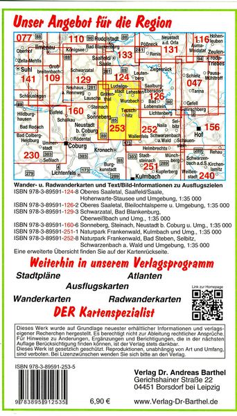 Produktbild: Wander- und Radwanderkarte Naturpark Frankenwald, Ludwigsstadt, Lehesten, Teuschnitz und Umgebung