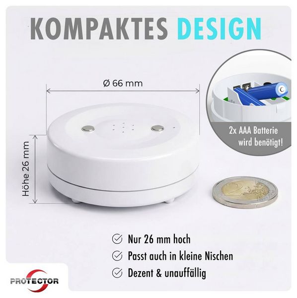 Produktbild: Protector 15045 WA-3 Wassermelder mit WIFI-Alarmweiterleitung mit App-Steuerung batteriebetrieben