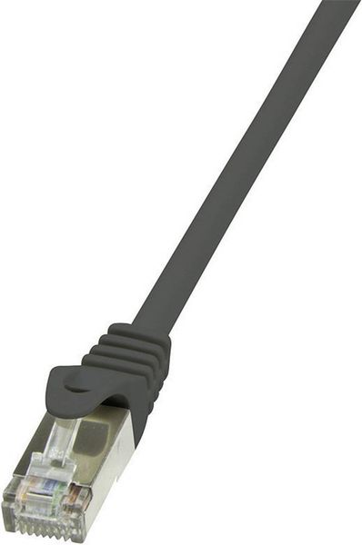 LogiLink CP1073S RJ45 Netzwerkkabel, Patchkabel CAT 5e F/UTP 5.00 m Schwarz mit Rastnasenschutz 1 St.