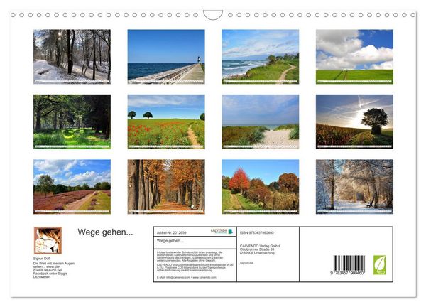 Produktbild: Wege gehen... (Wandkalender 2026 DIN A3 quer), CALVENDO Monatskalender