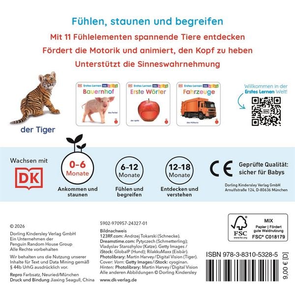 Produktbild: Erstes Lernen F&uuml;hl-Leporello. Tiere