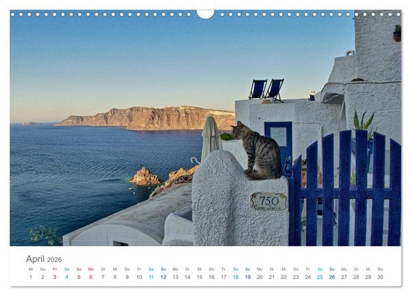 Produktbild: Santorin - Perle der Kykladen (Wandkalender 2026 DIN A3 quer), CALVENDO Monatskalender