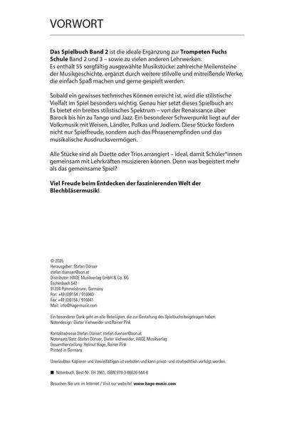 Produktbild: Trompeten Fuchs Spielbuch, Band 2