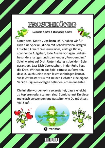 Produktbild: CRAFTBOOK - 120 BLATT MIT LUSTIGEN MOTIVEN - WISSENSWERTES - FROG JUMPING GAME - KNIFFLIGE R&Auml;TSEL UND AUFGABEN - STORYTELLING - ZEICHNEN