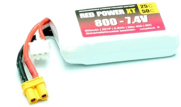 Red Power Modellbau-Akkupack (LiPo) 7.4V 800 mAh 25 C Softcase XT30