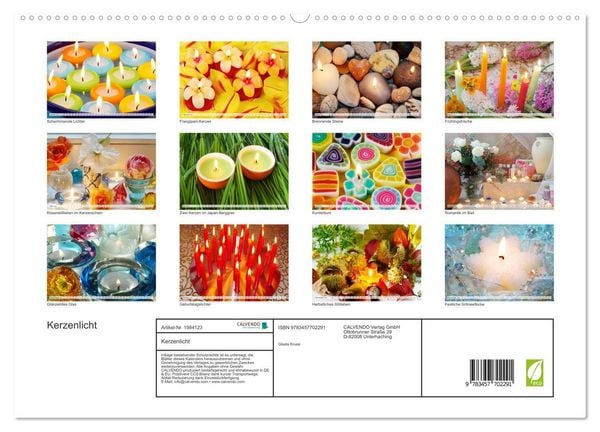 Produktbild: Kerzenlicht (hochwertiger Premium Wandkalender 2026 DIN A2 quer), Kunstdruck in Hochglanz