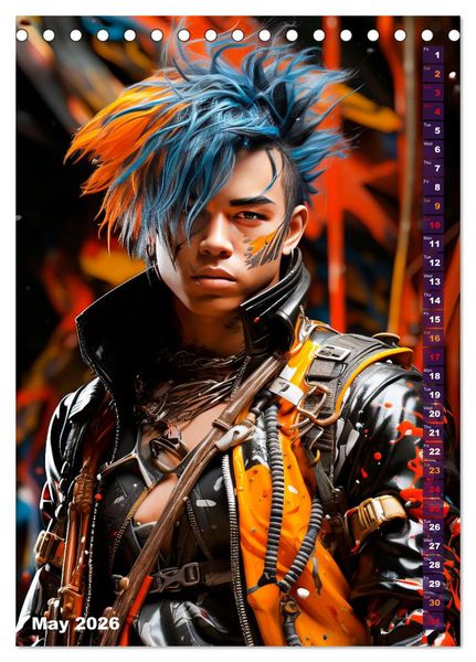 Produktbild: CYBERPUNK Cool guys (Desk Calendar 2026 DIN A5 portrait), CALVENDO 12 Month DeskCalendar