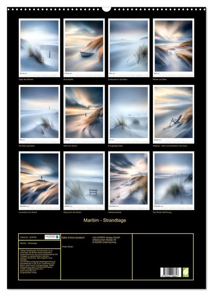 Produktbild: Maritim - Strandtage (Wandkalender 2026 DIN A2 hoch), CALVENDO Monatskalender