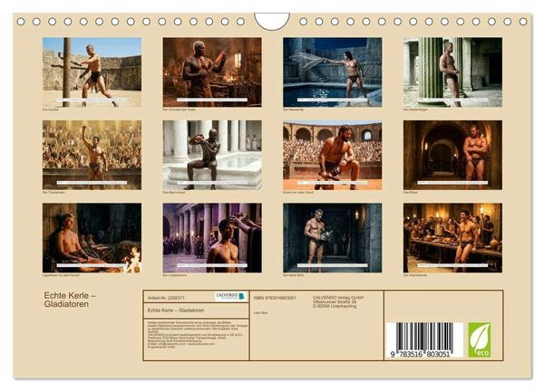 Produktbild: Echte Kerle &ndash; Gladiatoren (Wandkalender 2027 DIN A4 quer), CALVENDO Monatskalender