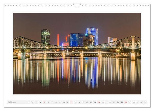Produktbild: Frankfurt. Die Skyline bei Nacht (Wandkalender 2026 DIN A3 quer), CALVENDO Monatskalender