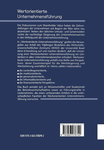 Produktbild: Wertorientierte Unternehmensf&uuml;hrung